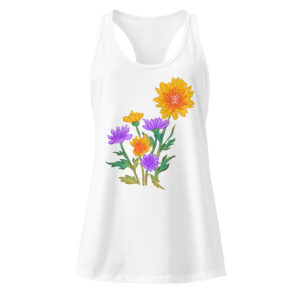 Camiseta de tirantes ajustada YNSC — flores, flores queremos flores, flores!